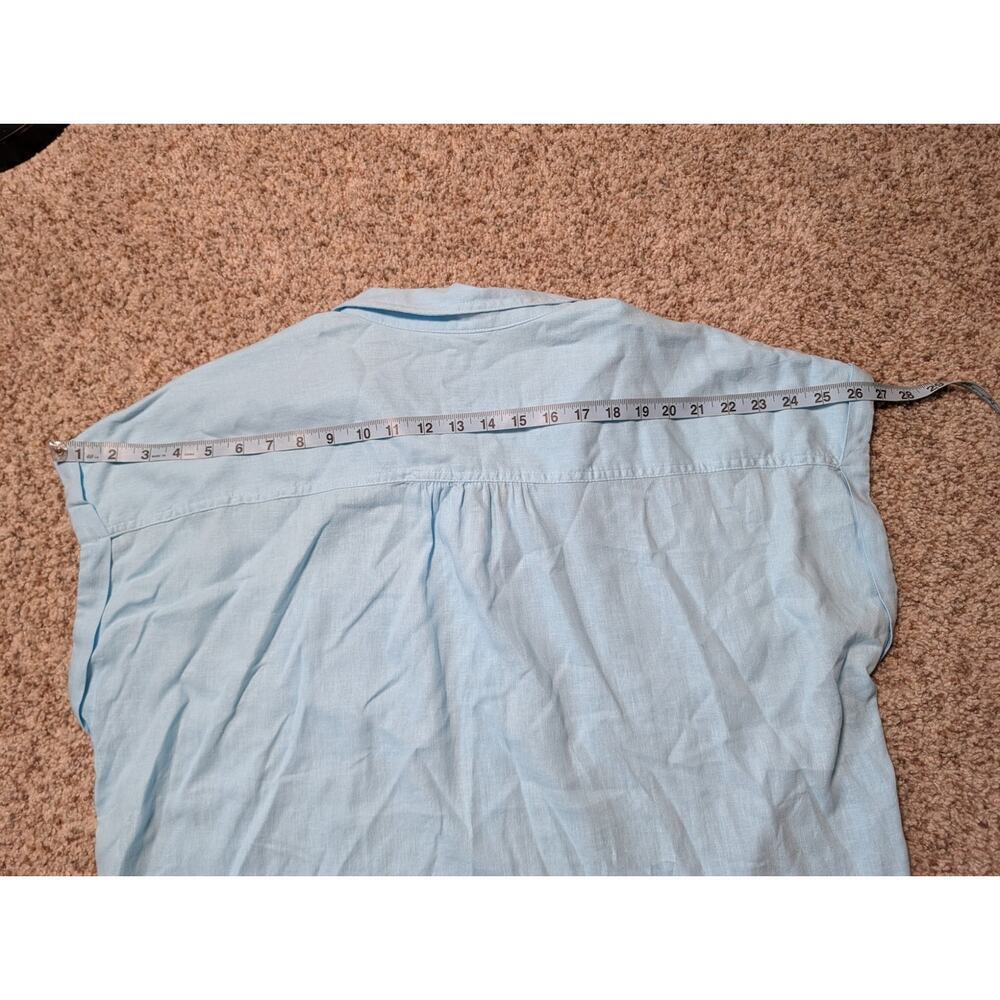 Orvis women’s Linen Blend blouse/shirt, XL; Lightweight, Breathable, Blue/Teal - Picture 5 of 9
